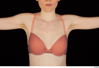 Violet breast chest orange bra underwear upper body 0001.jpg